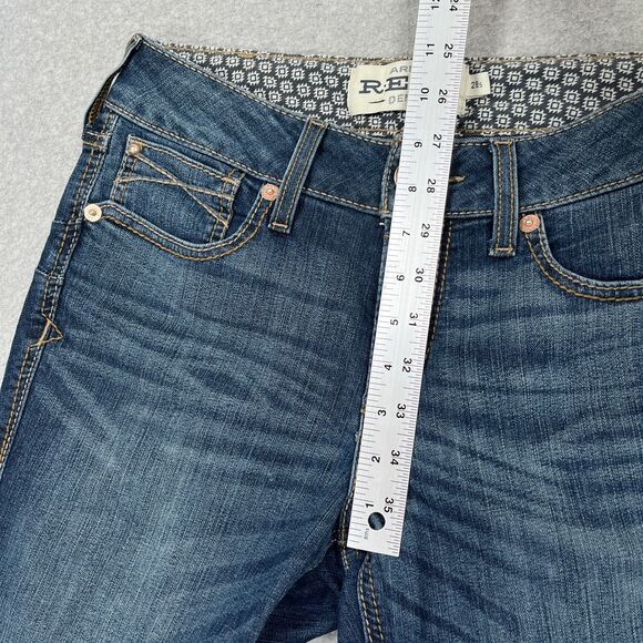 Ariat REAL Jeans Womens 28S (29 x 30) Rosa Perfect Rise Boot Cut Lita Denim - Picture 4 of 14